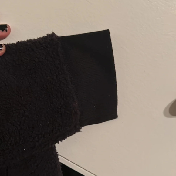 Black St John’s Bay Sherpa Quarter Zip Sweater - Picture 3 of 5